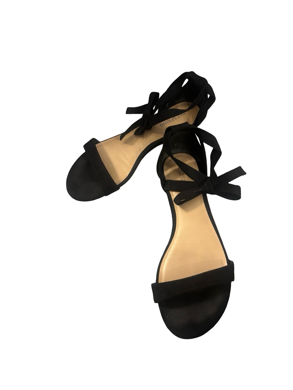 Call It Spring Black Minimalist Casual Ankle Tie Sandals Size 7.5